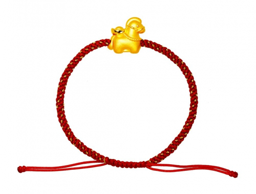 馬上有錢純金紅繩手鍊